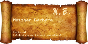 Metzger Barbara névjegykártya