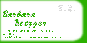 barbara metzger business card